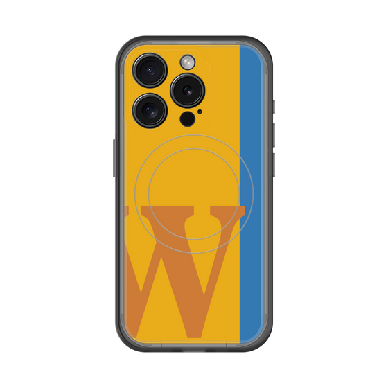 スリムプロテクションプレミアムケース with MagSafe［ オリジナル - initial color line - W orange ］