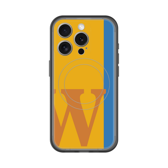 スリムプロテクションプレミアムケース with MagSafe［ オリジナル - initial color line - W orange ］