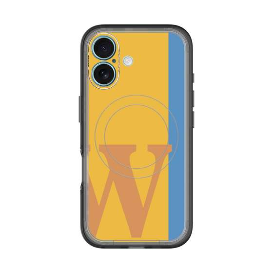 スリムプロテクションプレミアムケース with MagSafe［ オリジナル - initial color line - W orange ］
