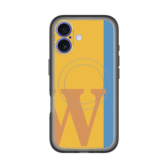 スリムプロテクションプレミアムケース with MagSafe［ オリジナル - initial color line - W orange ］