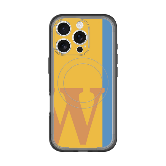 スリムプロテクションプレミアムケース with MagSafe［ オリジナル - initial color line - W orange ］