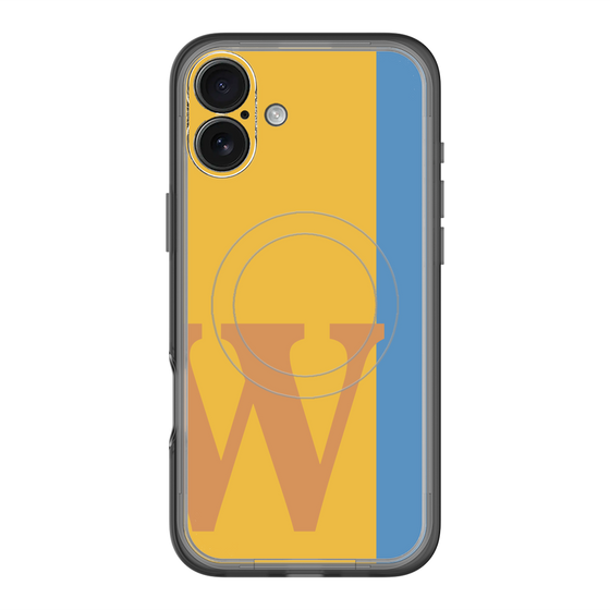スリムプロテクションプレミアムケース with MagSafe［ オリジナル - initial color line - W orange ］