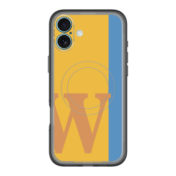スリムプロテクションプレミアムケース with MagSafe［ オリジナル - initial color line - W orange ］