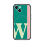 スリムプロテクションプレミアムケース with MagSafe［ オリジナル - initial color line - W green ］