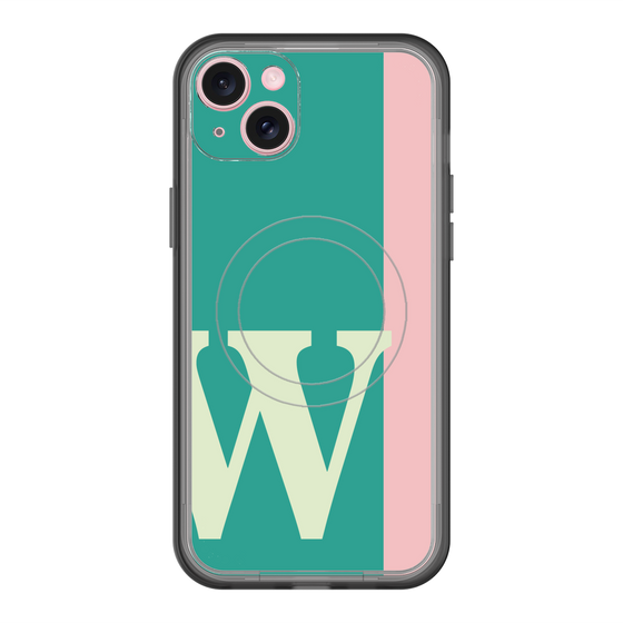 スリムプロテクションプレミアムケース with MagSafe［ オリジナル - initial color line - W green ］