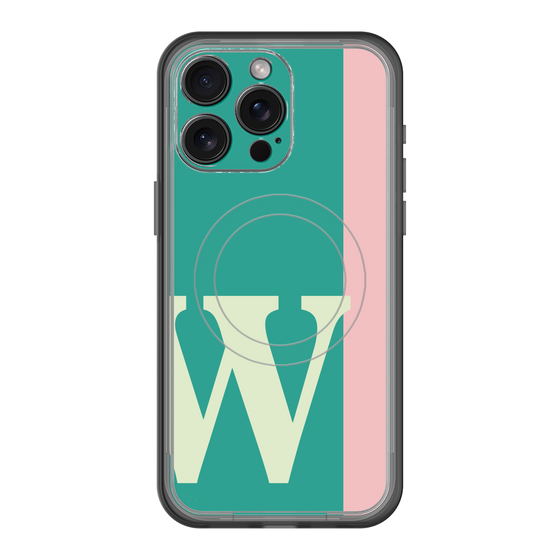 スリムプロテクションプレミアムケース with MagSafe［ オリジナル - initial color line - W green ］