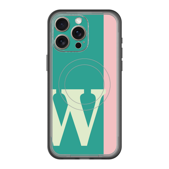 スリムプロテクションプレミアムケース with MagSafe［ オリジナル - initial color line - W green ］