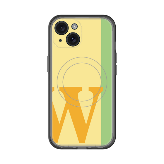 スリムプロテクションプレミアムケース with MagSafe［ オリジナル - initial color line - W yellow ］