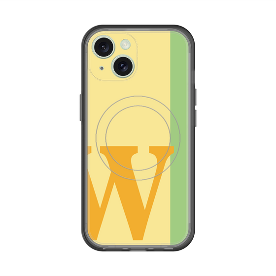 スリムプロテクションプレミアムケース with MagSafe［ オリジナル - initial color line - W yellow ］