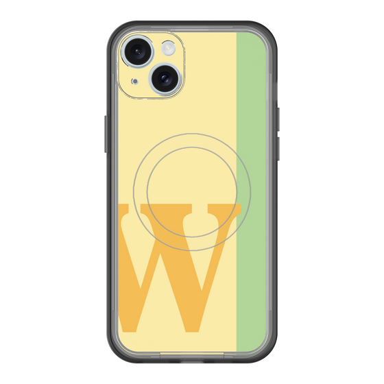 スリムプロテクションプレミアムケース with MagSafe［ オリジナル - initial color line - W yellow ］