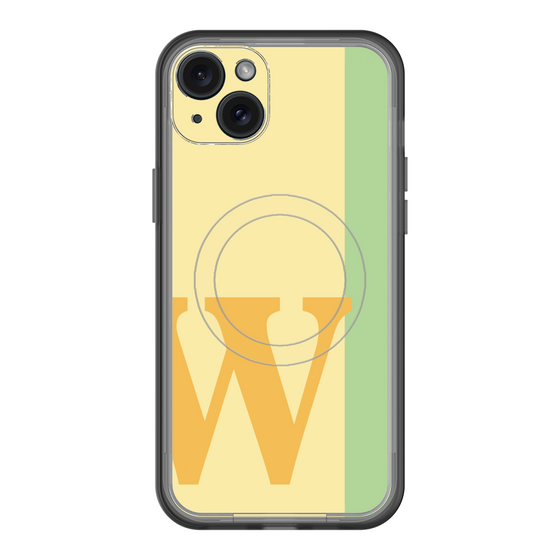 スリムプロテクションプレミアムケース with MagSafe［ オリジナル - initial color line - W yellow ］