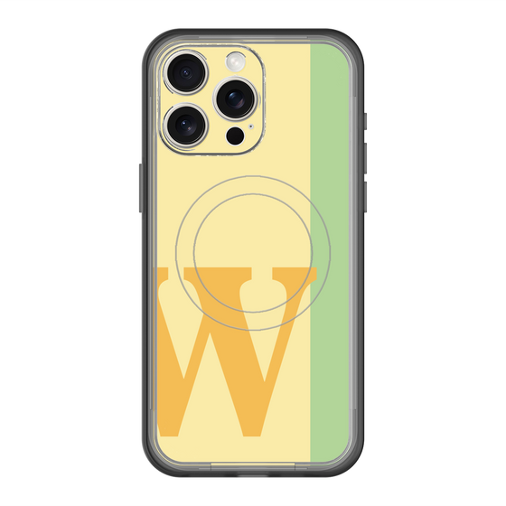 スリムプロテクションプレミアムケース with MagSafe［ オリジナル - initial color line - W yellow ］