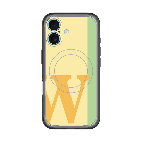 スリムプロテクションプレミアムケース with MagSafe［ オリジナル - initial color line - W yellow ］