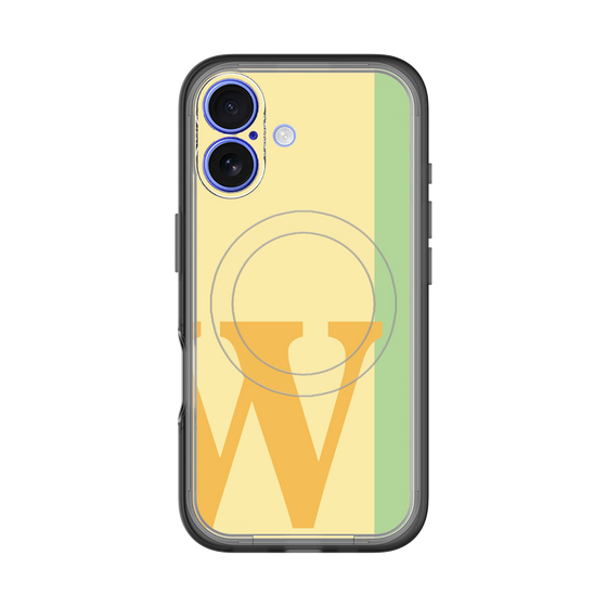 スリムプロテクションプレミアムケース with MagSafe［ オリジナル - initial color line - W yellow ］