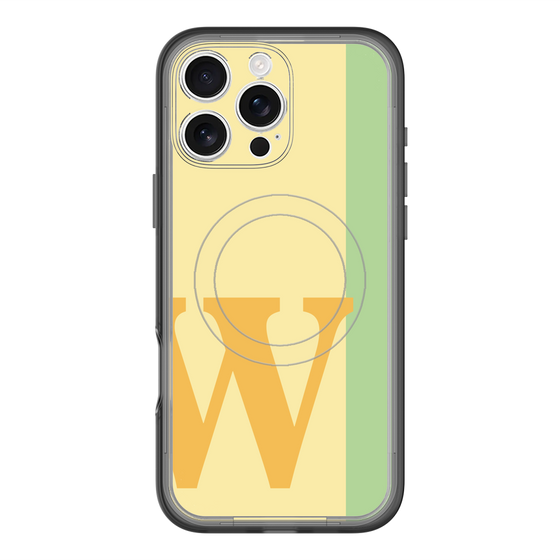 スリムプロテクションプレミアムケース with MagSafe［ オリジナル - initial color line - W yellow ］