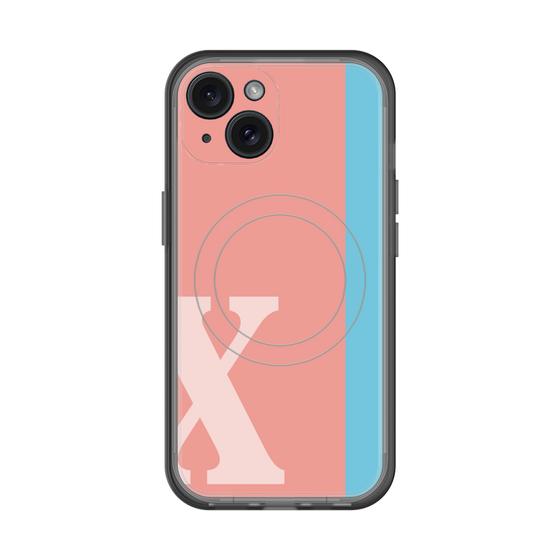 スリムプロテクションプレミアムケース with MagSafe［ オリジナル - initial color line - X pink ］