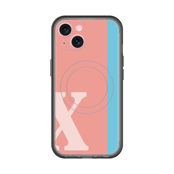 スリムプロテクションプレミアムケース with MagSafe［ オリジナル - initial color line - X pink ］