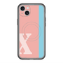 スリムプロテクションプレミアムケース with MagSafe［ オリジナル - initial color line - X pink ］