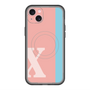 スリムプロテクションプレミアムケース with MagSafe［ オリジナル - initial color line - X pink ］