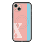 スリムプロテクションプレミアムケース with MagSafe［ オリジナル - initial color line - X pink ］