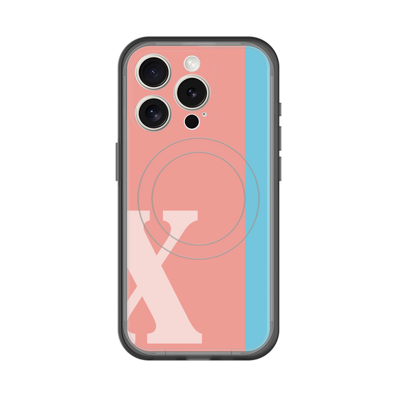 スリムプロテクションプレミアムケース with MagSafe［ オリジナル - initial color line - X pink ］
