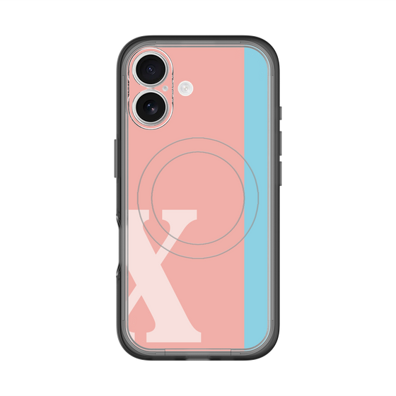 スリムプロテクションプレミアムケース with MagSafe［ オリジナル - initial color line - X pink ］
