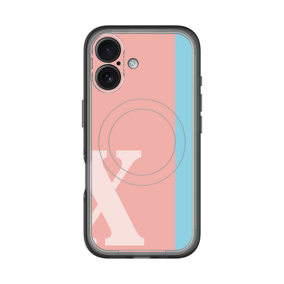スリムプロテクションプレミアムケース with MagSafe［ オリジナル - initial color line - X pink ］