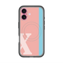 スリムプロテクションプレミアムケース with MagSafe［ オリジナル - initial color line - X pink ］