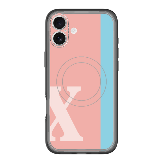 スリムプロテクションプレミアムケース with MagSafe［ オリジナル - initial color line - X pink ］