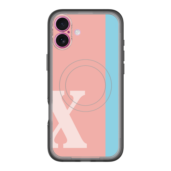 スリムプロテクションプレミアムケース with MagSafe［ オリジナル - initial color line - X pink ］