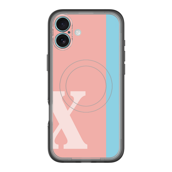 スリムプロテクションプレミアムケース with MagSafe［ オリジナル - initial color line - X pink ］