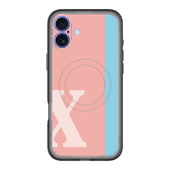 スリムプロテクションプレミアムケース with MagSafe［ オリジナル - initial color line - X pink ］