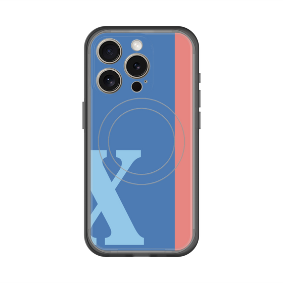 スリムプロテクションプレミアムケース with MagSafe［ オリジナル - initial color line - X blue ］