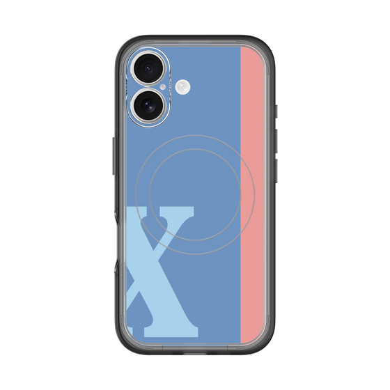 スリムプロテクションプレミアムケース with MagSafe［ オリジナル - initial color line - X blue ］