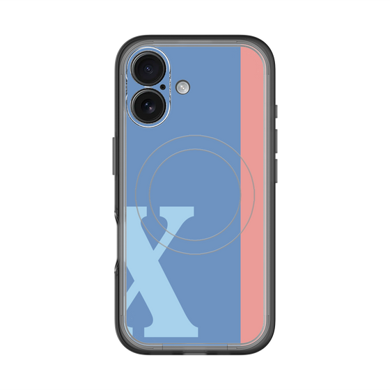 スリムプロテクションプレミアムケース with MagSafe［ オリジナル - initial color line - X blue ］