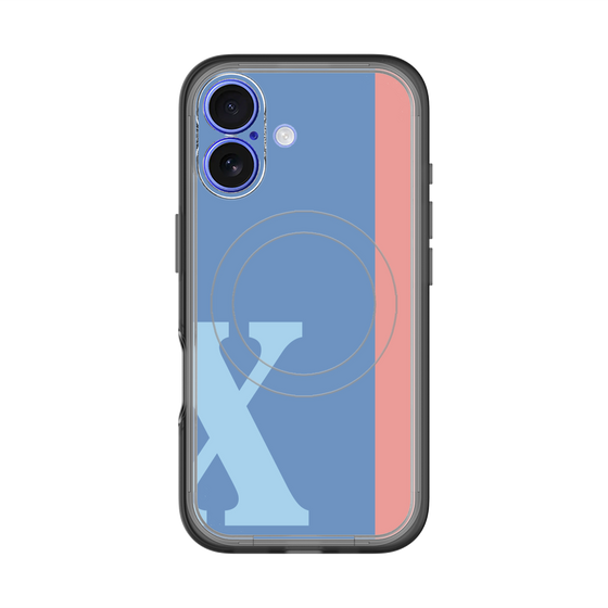 スリムプロテクションプレミアムケース with MagSafe［ オリジナル - initial color line - X blue ］