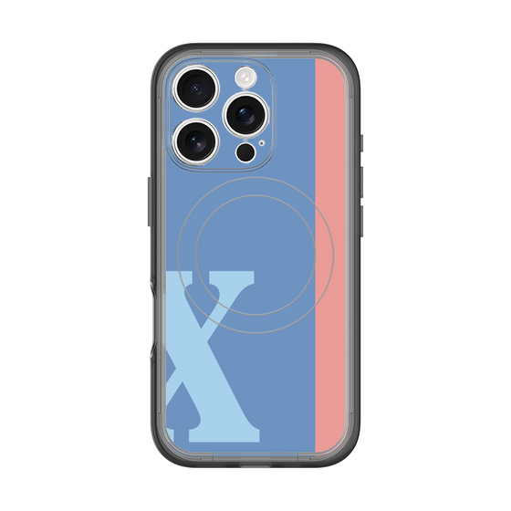 スリムプロテクションプレミアムケース with MagSafe［ オリジナル - initial color line - X blue ］