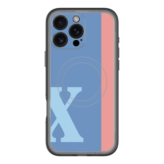 スリムプロテクションプレミアムケース with MagSafe［ オリジナル - initial color line - X blue ］