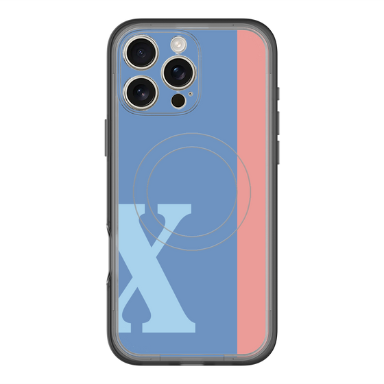 スリムプロテクションプレミアムケース with MagSafe［ オリジナル - initial color line - X blue ］