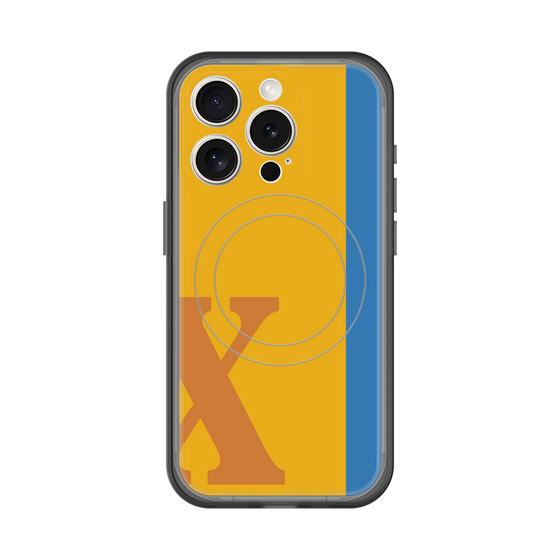 スリムプロテクションプレミアムケース with MagSafe［ オリジナル - initial color line - X orange ］