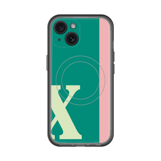 スリムプロテクションプレミアムケース with MagSafe［ オリジナル - initial color line - X green ］