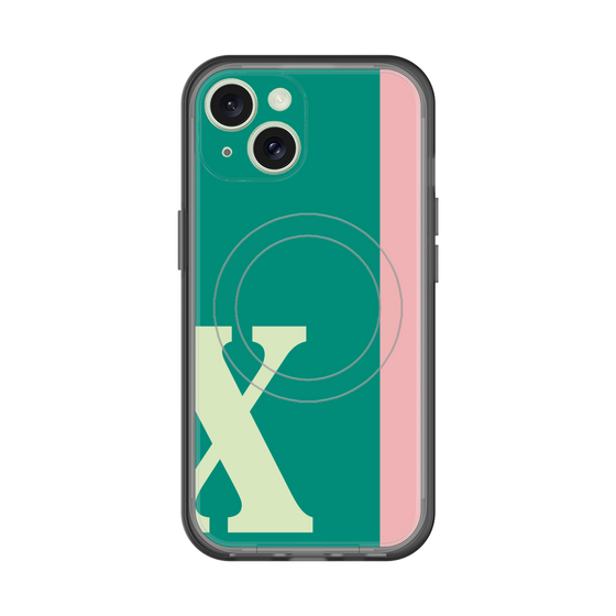 スリムプロテクションプレミアムケース with MagSafe［ オリジナル - initial color line - X green ］