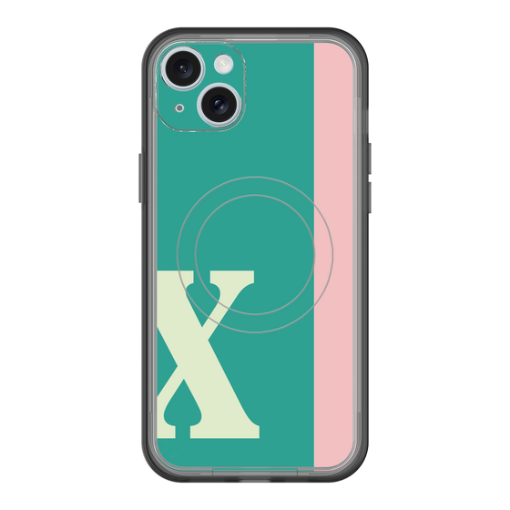 スリムプロテクションプレミアムケース with MagSafe［ オリジナル - initial color line - X green ］