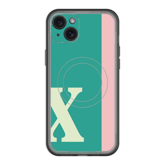 スリムプロテクションプレミアムケース with MagSafe［ オリジナル - initial color line - X green ］