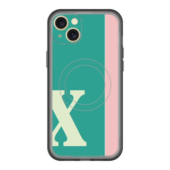 スリムプロテクションプレミアムケース with MagSafe［ オリジナル - initial color line - X green ］