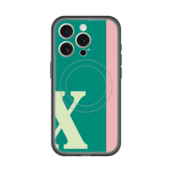 スリムプロテクションプレミアムケース with MagSafe［ オリジナル - initial color line - X green ］