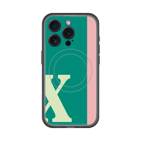 スリムプロテクションプレミアムケース with MagSafe［ オリジナル - initial color line - X green ］