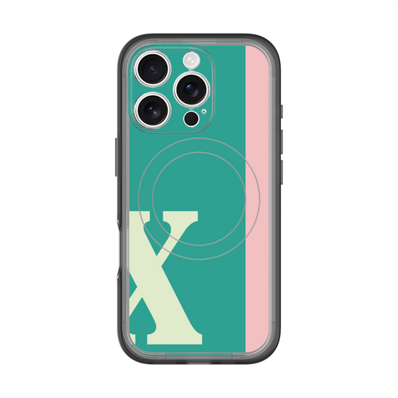 スリムプロテクションプレミアムケース with MagSafe［ オリジナル - initial color line - X green ］