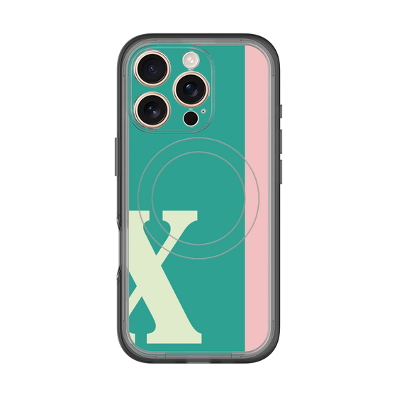 スリムプロテクションプレミアムケース with MagSafe［ オリジナル - initial color line - X green ］