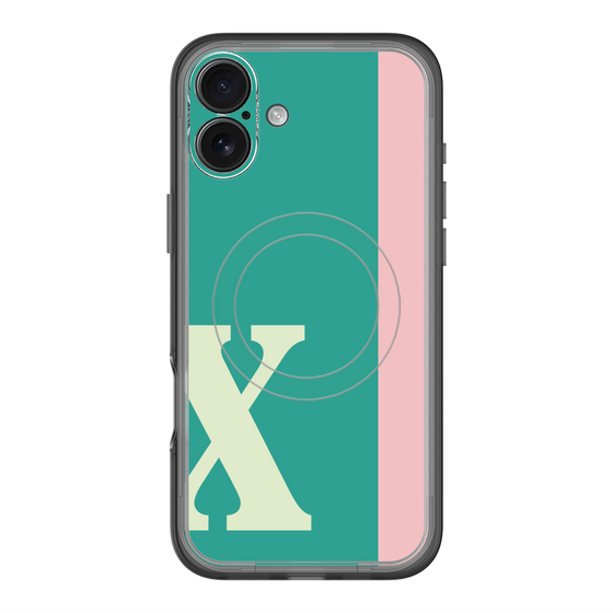 スリムプロテクションプレミアムケース with MagSafe［ オリジナル - initial color line - X green ］